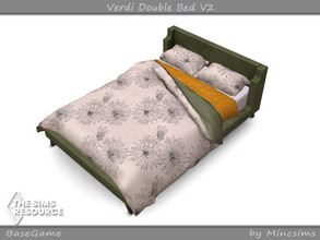 Sims 4 — Verdi Double Bed V2 by Mincsims — Animated. Basegame Compatible. 5 swatches.