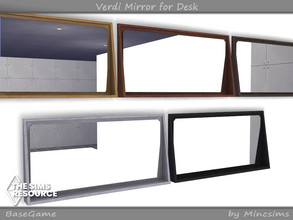 Sims 4 — Verdi Mirror for Desk by Mincsims — Basegame Compatible. 5 swatches.