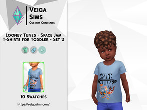 Sims 4 — Looney Tunes - Space Jam T-Shirts for Toddler - Set 2 by David_Mtv2 — Available in 10 swatches for toddlers