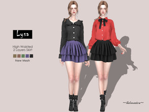 Sims 4 — LYSA - Skater Skirt by Helsoseira — Style : 2 ruffles layers skater mini skirt Name : LYSA Sub part Type : Skirt