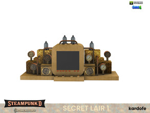 Sims 4 — Steampunked_Secret lair_TV by kardofe — Functional steampunk-style television, decorated with tubes and