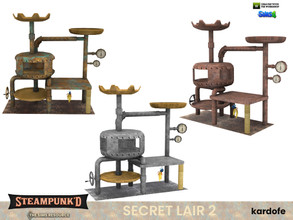 Sims 4 — Steampunked_Secret lair_Cat tree by kardofe — Cat tree, in steampunk style, made with pipes and gears, in three