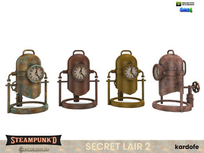 Sims 4 — Steampunked_Secret lair_Clock by kardofe — Decorative clock made from a diver's helmet, in four colour options