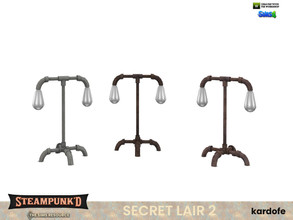 Sims 4 — Steampunked_Secret lair_TableLamp by kardofe — Table lamp, made with pipes, in three colour options
