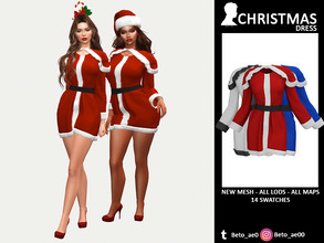 Sims 4 —  Christmas (Dress) by Beto_ae0 — Christmas dress for women, hope you like it - 14 colors -