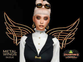 Sims 4 — Steampunked Metal Wings by Suzue — -New Mesh (Suzue) -8 Swatches -For Female and Male (Teen to Elder) -Bracelet
