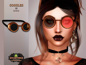 Sims 4 — Steampunked Goggles II by Suzue — -New Mesh (Suzue) -14 Swatches -For Female and Male (Teen to Elder) -HQ