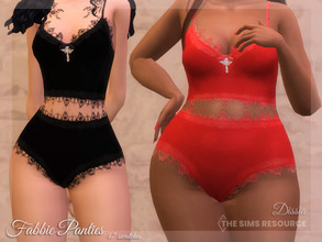 Sims 4 — Fabbie Panties by Dissia — Underwear panties with lace Available in 47 swatches