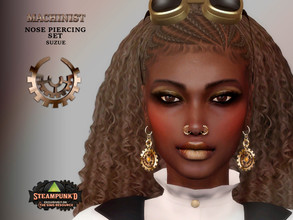 Sims 4 — Steampunked Machinist Nose Piercing Set by Suzue — -New Mesh (Suzue) -6 Swatches -For Female and Male (Teen to