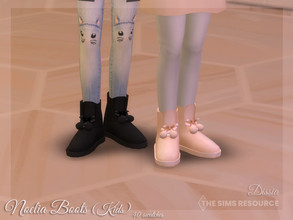 Sims 4 — Noelia Boots (Kids) by Dissia — Boots with pom poms for kids Available in 40 swatches