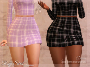Sims 4 — Raffi Skirt by Dissia — Tight high waist checkered skirt Available in 47 swatches