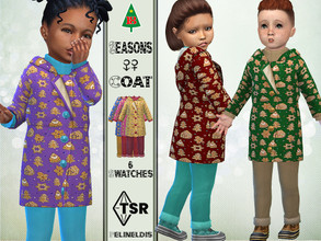Sims 4 — Winter Coat - Needs Seasons by Pelineldis — A cute winter coat with cookies print for toddler boys and girls in