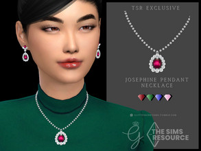 Sims 4 — Josephine Pendant Necklace by Glitterberryfly — A matching necklace for the Josephine Collection
