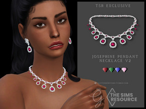 Sims 4 — Josephine Pendant Necklace V2 by Glitterberryfly — A more fancy version of the necklace in the Josephine