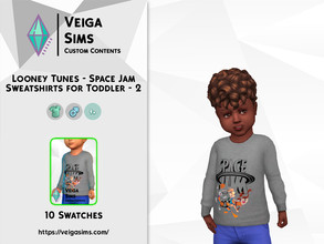 Sims 4 — Looney Tunes - Space Jam Sweatshirts for Toddler - Set 2 by David_Mtv2 — Available in 10 swatches for toddlers