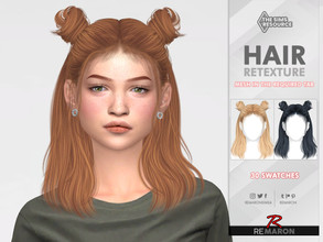 Sims 4 — Double-Half Bun LL114 Hair Retexture Mesh Needed by remaron — Hair retexture for females in The Sims 4 PLEASE