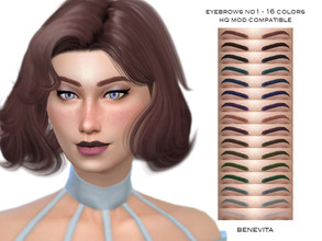 Sims 4 — Eyebrows No1 [HQ] by Benevita — Eyebrows No1 HQ Mod Compatible 16 Colors I hope you like!