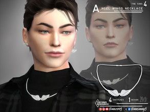 Sims 4 — Angel Wings Necklace by Mazero5 — Simple Necklace design with Angel wings Male 4 Swatches All Lods