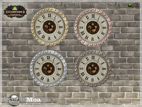 Sims 4 — Steampunked Moa living wall clock by jomsims — Steampunked Moa living wall clock