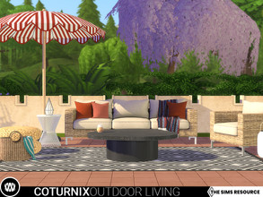 Sims 4 — Coturnix Outdoor Living by wondymoon — Coturnix living area for your garden with wicker detailed seatings! Have