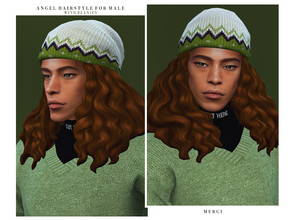 Sims 4 — Angel Hairstyle For Male by -Merci- — I wish you happy and healthy Christmas and happy new year! Give your sim a