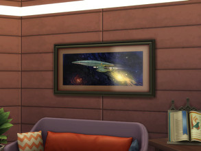 Sims 4 — Enterprise-D Painting by kotake2 — Painting of the Enterprise adorning the Captain's ready room. (Star Trek TNG)