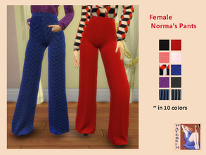 Sims 4 — ws Female Nomas Retro Pants - RC by watersim44 — Female Norma Retro Pants recolor. This is a standalone recolor