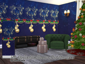 Sims 4 — MB-OpulentWallwear_ChristmasEve by matomibotaki — MB-OpulentWallwear_ChristmasEve Festive Christmas wallpaper ,