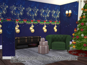 Sims 4 — MB-OpulentWallwear_ChristmasEve2 by matomibotaki — MB-OpulentWallwear_ChristmasEve2 Festive Christmas wallpaper