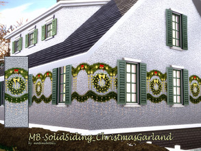 Sims 4 — MB-SolidSiding_ChristmasGarland by matomibotaki — MB-SolidSiding_ChristmasGarland Festive Christmas wallpaper