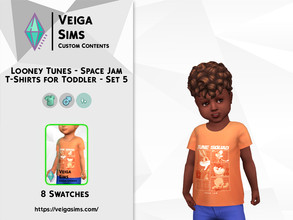 Sims 4 — Looney Tunes - Space Jam T-Shirts for Toddler - Set 5 by David_Mtv2 — Available in 7 swatches for child only. -
