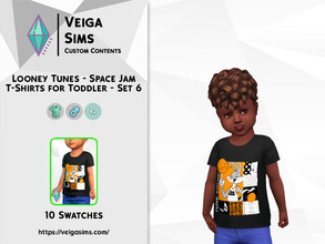 Sims 4 — Looney Tunes - Space Jam T-Shirts for Toddler - Set 6 by David_Mtv2 — Available in 10 swatches for toddler only.