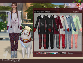 Sims 4 — WINTER OUTFIT  BOMBACIO by DanSimsFantasy — This set consists of a coat combined with a soft texture trousers