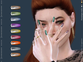 Sims 4 — Penelope nails by sugar_owl — Female long almond nails with diamonds. Fingernails category. - new mesh - base