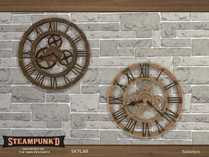 Sims 4 — Steampunked. Skylar. Wall Clock by soloriya — Wall clock. Part of Steampunked Skylar set. 2 color variations.