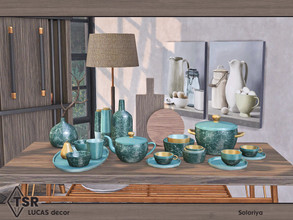 Sims 4 — Lucas Decor by soloriya — A set of decorative objects for dining rooms and kitchens. Includes 10 objects, has 4