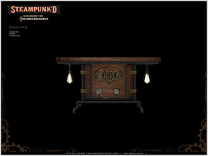 Sims 4 — Steampunked - table with lamps by Severinka_ — Table with functional lamps From the set 'Steampunked Pt.I