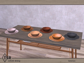 Sims 4 — Lucas Dining. Plates by soloriya — Three plates in one mesh. Part of Lucas Dining set. 6 color variations.