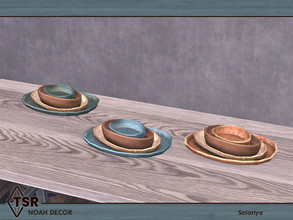 Sims 4 — Noah Decor. Plates by soloriya — Four plates in one mesh. Part of Noah Decor set. 3 color variations. Category: