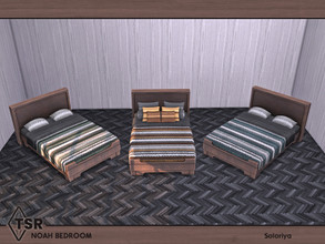 Sims 4 — Noah Bedroom. Double Bed by soloriya — Double bed. Part of Noah Bedroom set. 3 color variations. Category: