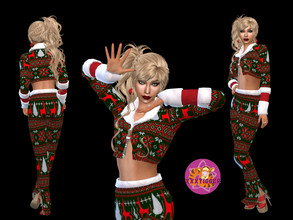 Sims 4 — Christmas Kringle (Top) by XXXTigs — Sims 4 2 Colors Teen-Elder Synthetic