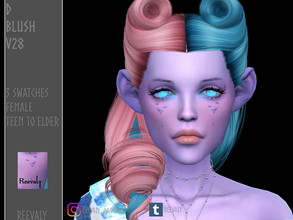 Sims 4 — D Blush V28 by Reevaly — 3 Swatches. Teen to Elder. Female. Base Game compatible. Please do not reupload.