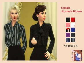 Sims 4 — ws Female Normas Blouse - RC by watersim44 — Female Normas Blouse - RC This is a standalone recolor - Silk