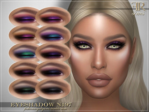 Sims 4 — Eyeshadow N197 by FashionRoyaltySims — Standalone Custom thumbnail 10 color options HQ texture Compatible with