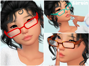 Sims 4 — Wonky Glasses by Saruin — Cute glasses! Slanted to one side, a bit wonky. 20+ Colors HQ Compatible Base Game
