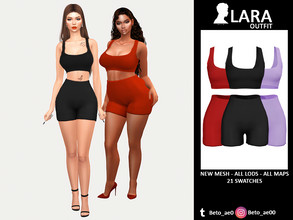 Sims 4 — Lara (Outfit) by Beto_ae0 — Casual and sporty outfit for women, hope you like it - 21 colors -