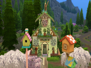 Sims 4 — Cottage (Fairy Birdhouse) by susancho932 — A cute and cozy cottage in a shape of a birdhouse. Birds and fairies