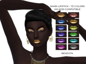 Sims 4 — Shari Lipstick [HQ] by Benevita — Shari Lipstick HQ Mod Compatible 12 Colors I hope you like!