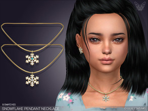 Sims 4 — Snowflake Pendant Necklace For Kids by feyona — Snowflake Pendant Necklace For Kids comes with 8 colors of
