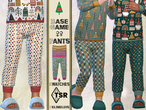 Sims 4 — Christmas Pajamas Pants by Pelineldis — A cool and Christmas-related pajamas pants for toddler boys and girls in